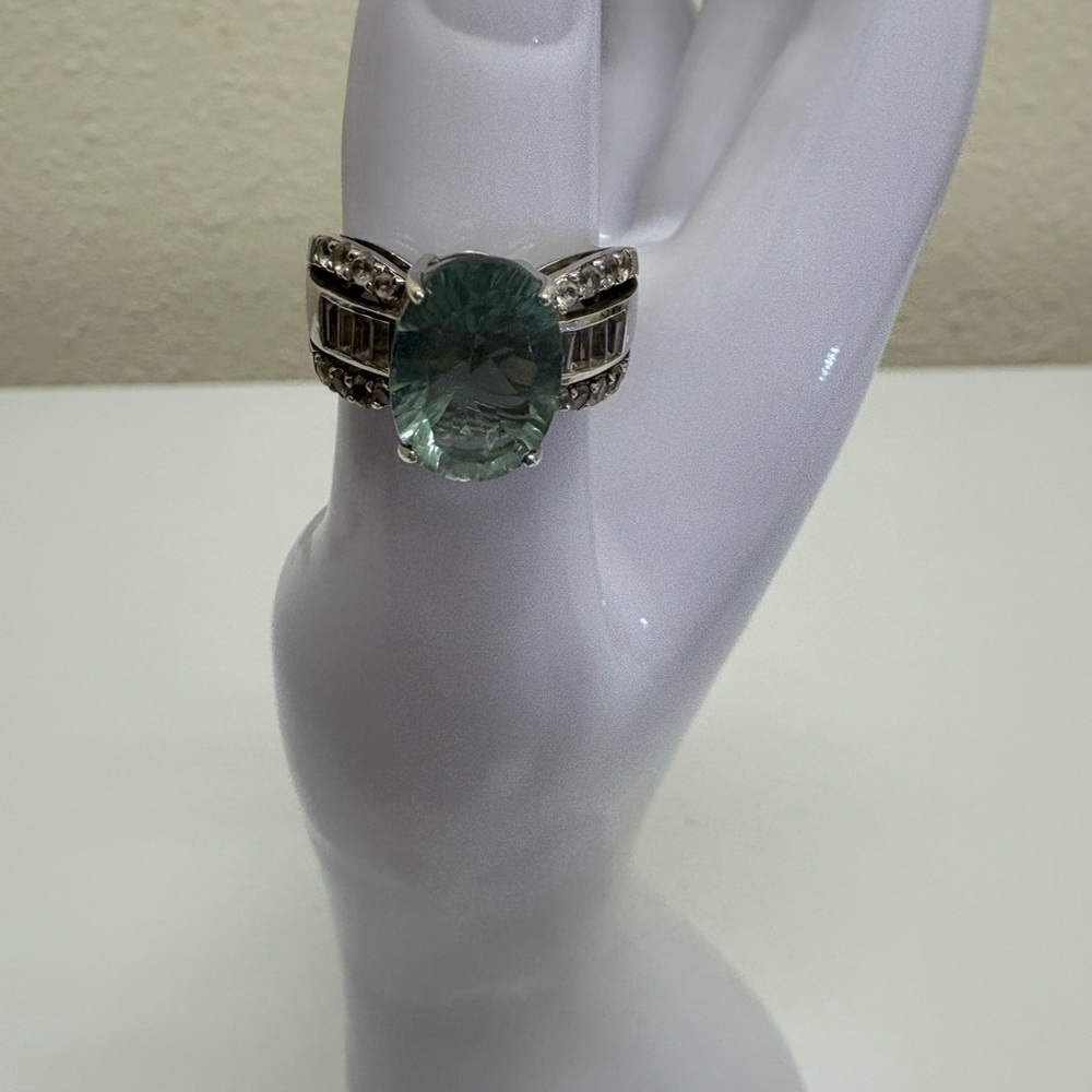 Elegant Green Flourite Silver Ring Gemstone Ring